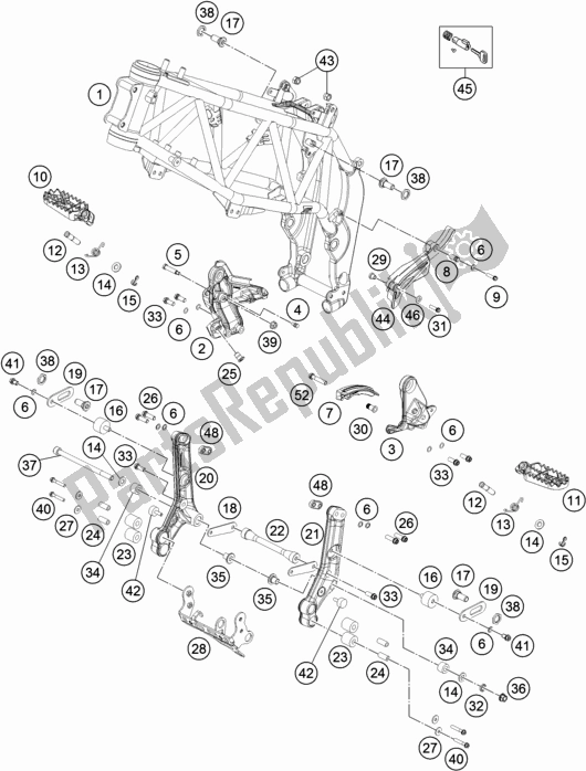 All parts for the Frame of the Husqvarna FR 450 Rally 2017