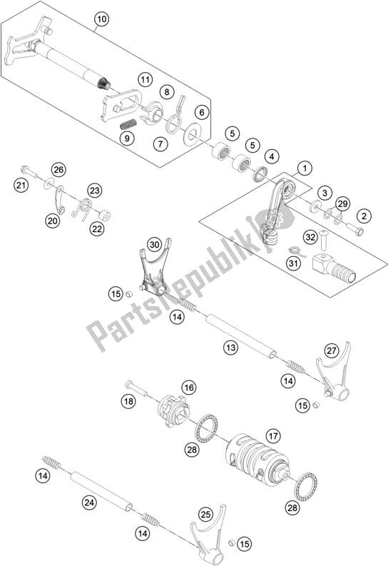 Toutes les pièces pour le Mécanisme De Changement du Husqvarna FR 450 Rally 2017