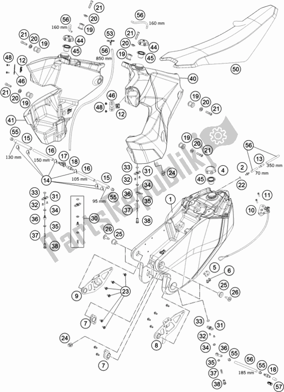 Toutes les pièces pour le Réservoir, Siège du Husqvarna FR 450 Rally 2017