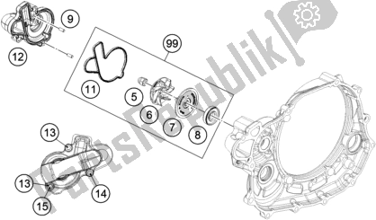 Toutes les pièces pour le Pompe à Eau du Husqvarna FR 450 Rally 2017