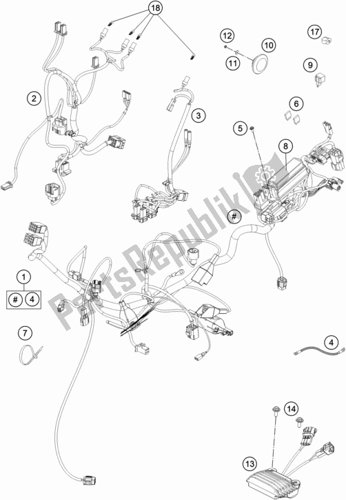 Toutes les pièces pour le Faisceau De Câblage du Husqvarna FR 450 Rally 2017