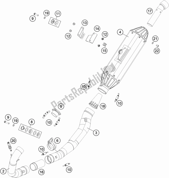 Todas las partes para Sistema De Escape de Husqvarna FR 450 Rally 2020