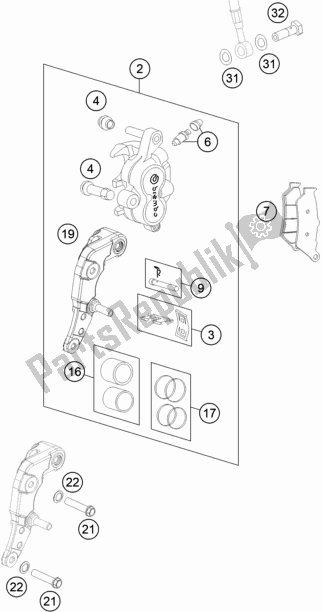 All parts for the Front Brake Caliper of the Husqvarna FR 450 Rally 2020