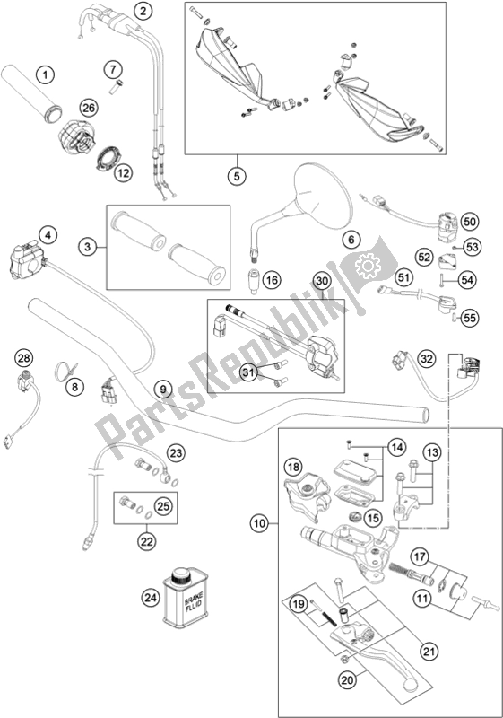 Todas as partes de Guiador, Controles do Husqvarna FR 450 Rally 2020