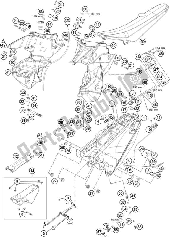 All parts for the Tank, Seat of the Husqvarna FR 450 Rally 2020