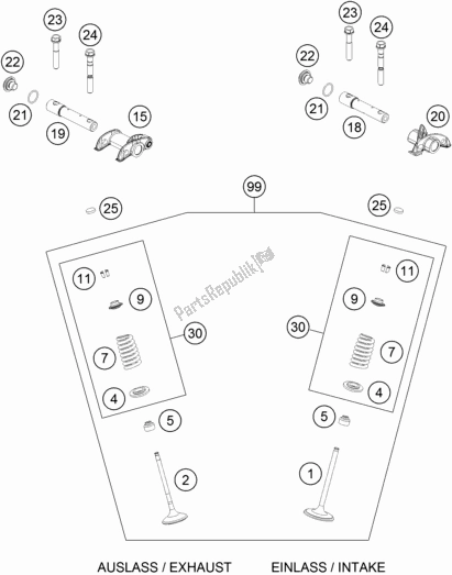 Todas las partes para Accionamiento De Válvula de Husqvarna FR 450 Rally 2020