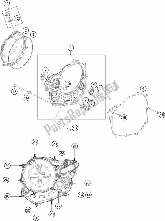 Tutte le parti per il Coperchio Frizione del Husqvarna FR 450 Rally 2021