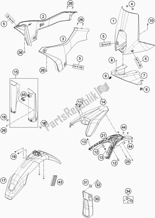 Toutes les pièces pour le Masque, Ailes du Husqvarna FR 450 Rally 2021