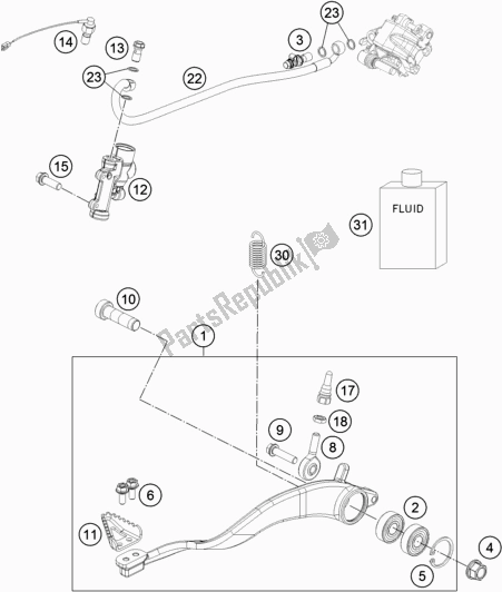 Tutte le parti per il Controllo Del Freno Posteriore del Husqvarna FR 450 Rally 2021