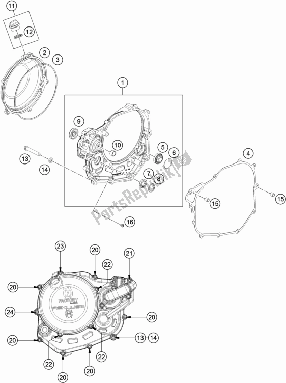 Todas as partes de Tampa Da Embreagem do Husqvarna FR 450 Rally EU 2019