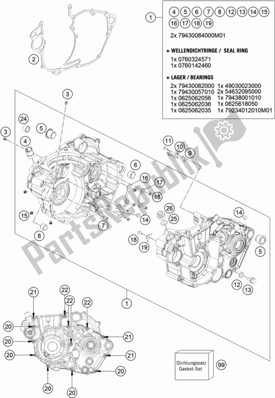 Toutes les pièces pour le Carter Moteur du Husqvarna FR 450 Rally EU 2019