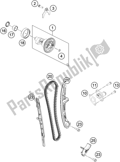 All parts for the Timing Drive of the Husqvarna FR 450 Rally EU 2019