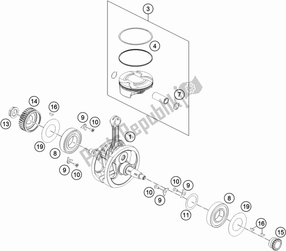 All parts for the Crankshaft, Piston of the Husqvarna FR 450 Rally EU 2020