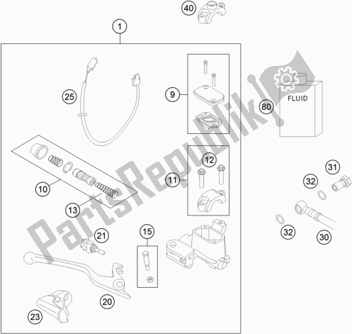 All parts for the Front Brake Control of the Husqvarna FR 450 Rally EU 2020