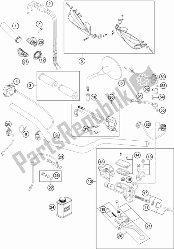 All parts for the Handlebar, Controls of the Husqvarna FR 450 Rally EU 2020