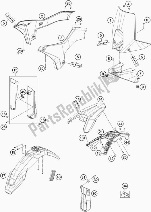 All parts for the Mask, Fenders of the Husqvarna FR 450 Rally EU 2020