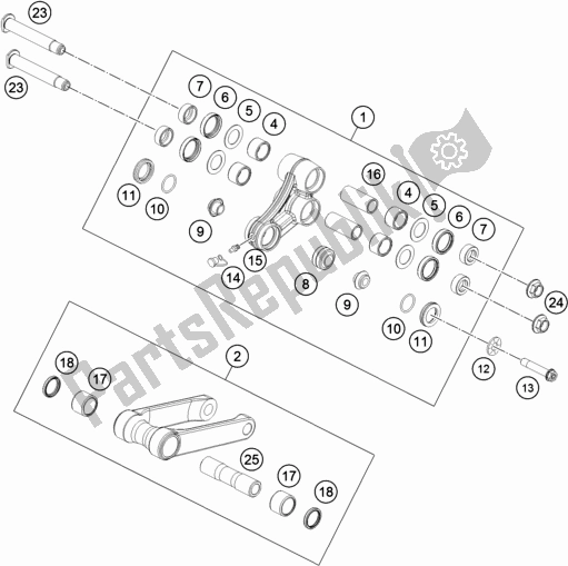 All parts for the Pro Lever Linking of the Husqvarna FR 450 Rally EU 2020