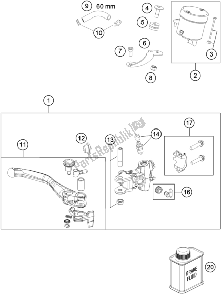 Todas as partes de Front Brake Control do Husqvarna FS 450 2019