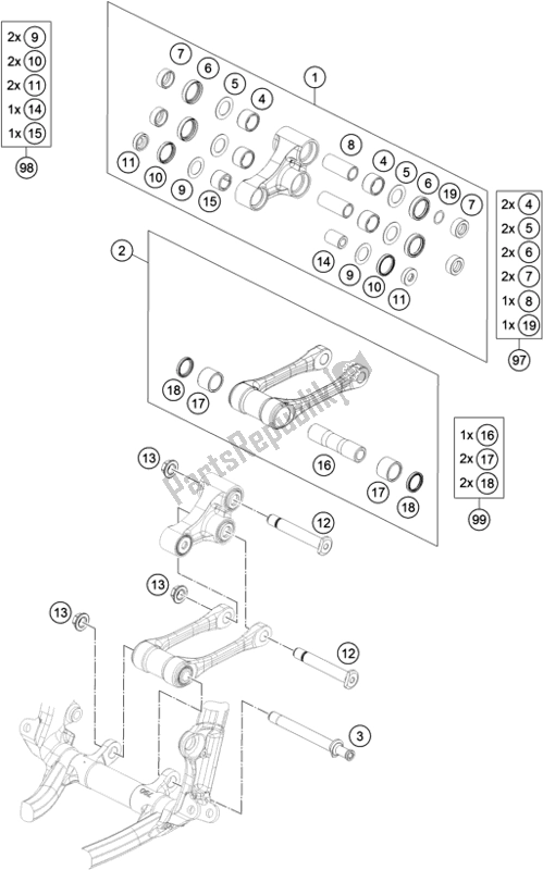 Toutes les pièces pour le Liaison De Levier Pro du Husqvarna FS 450 2019