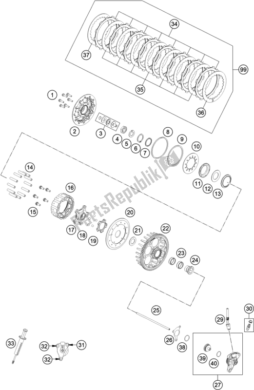 Toutes les pièces pour le Embrayage du Husqvarna FS 450 2020