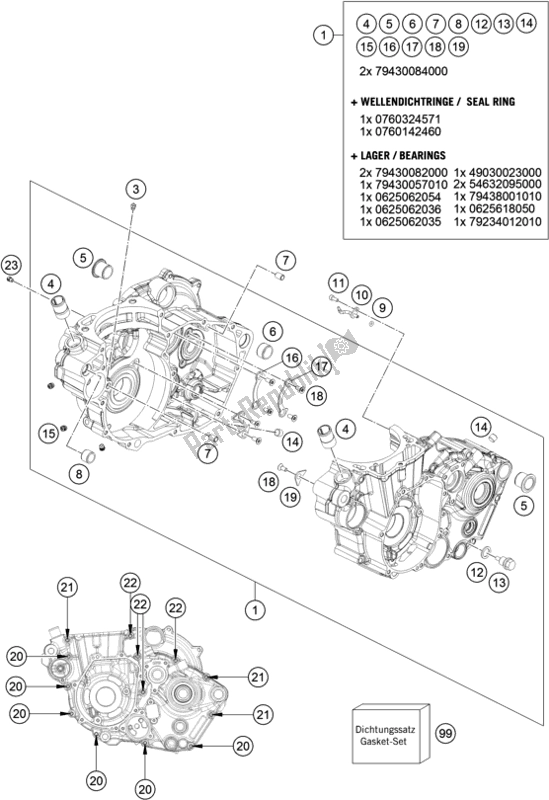 All parts for the Engine Case of the Husqvarna FS 450 EU 2016