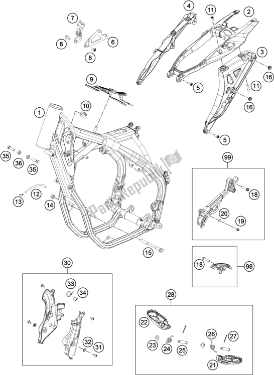 Toutes les pièces pour le Cadre du Husqvarna FS 450 EU 2016