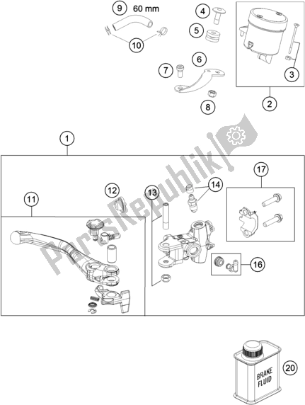 Toutes les pièces pour le Front Brake Control du Husqvarna FS 450 EU 2016