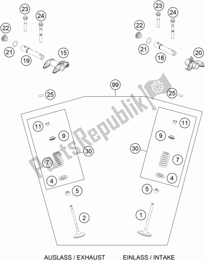 Todas as partes de Válvula De Direção do Husqvarna FS 450 EU 2017