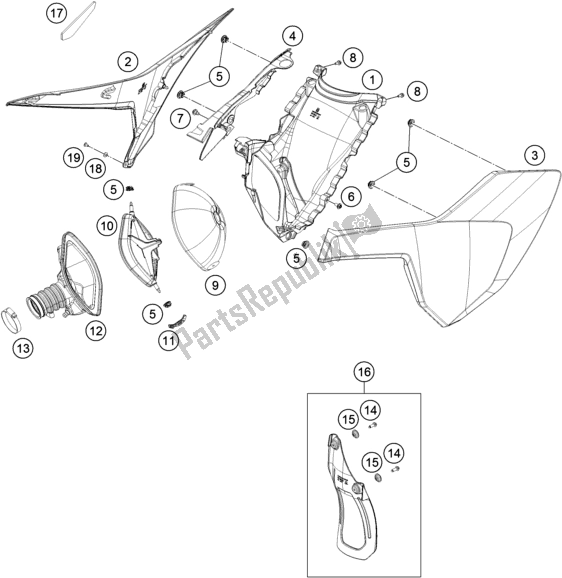 All parts for the Air Filter of the Husqvarna FS 450 EU 2018