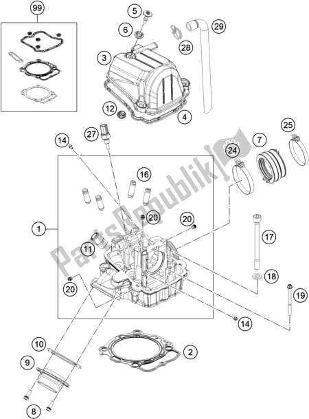 Toutes les pièces pour le Culasse du Husqvarna FS 450 EU 2019