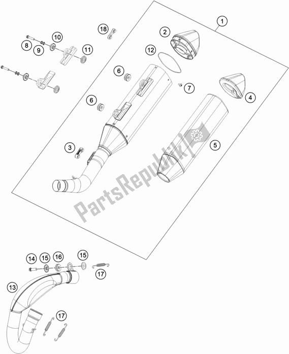 Todas as partes de Sistema De Exaustão do Husqvarna FS 450 EU 2019