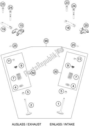 All parts for the Valve Drive of the Husqvarna FS 450 EU 2019