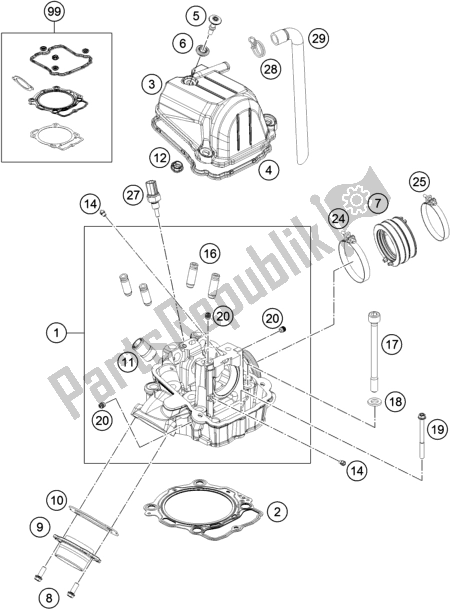 Todas as partes de Cabeça De Cilindro do Husqvarna FS 450 EU 2020