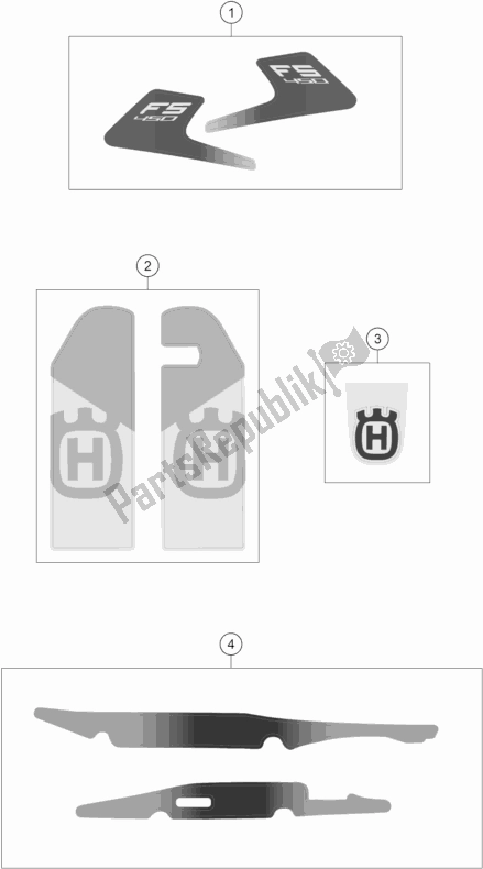 All parts for the Decal of the Husqvarna FS 450 EU 2020