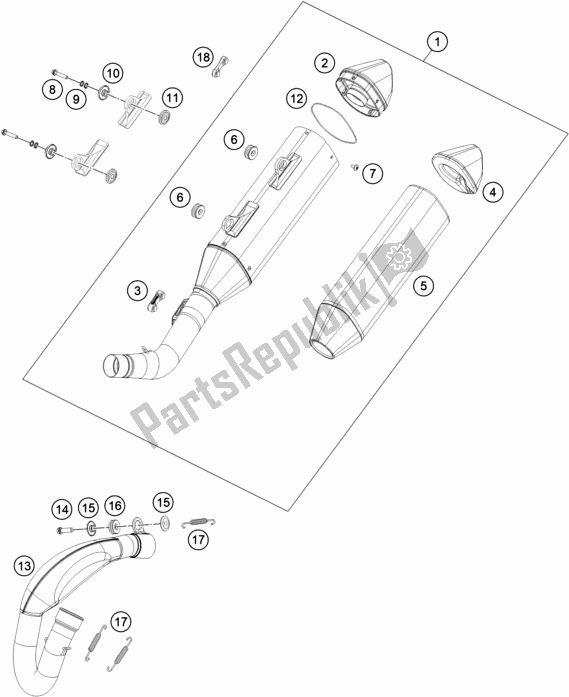 All parts for the Exhaust System of the Husqvarna FS 450 EU 2020