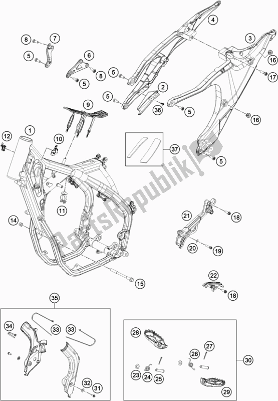 Tutte le parti per il Telaio del Husqvarna FS 450 EU 2020