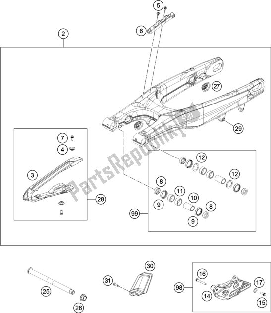 Todas las partes para Brazo Oscilante de Husqvarna FS 450 EU 2020