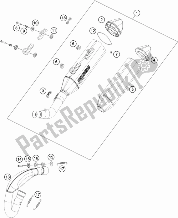 Tutte le parti per il Impianto Di Scarico del Husqvarna FS 450 EU 2021