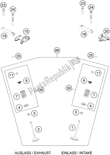 All parts for the Valve Drive of the Husqvarna FS 450 EU 2021