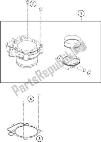 All parts for the Cylinder of the Husqvarna FX 350 2019