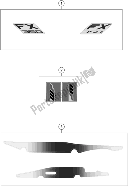 All parts for the Decal of the Husqvarna FX 350 2019