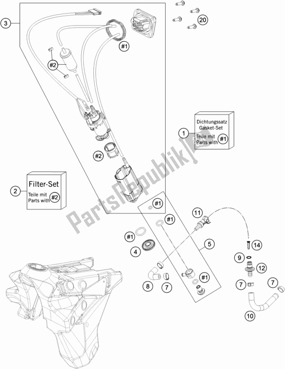 Alle onderdelen voor de Benzine Pomp van de Husqvarna FX 350 US 2017