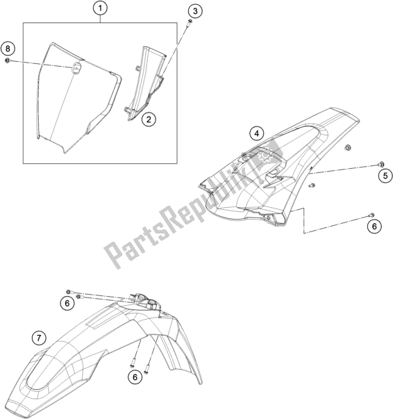 All parts for the Mask, Fenders of the Husqvarna FX 350 US 2017