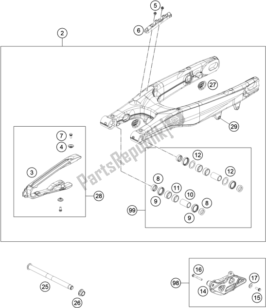 Todas las partes para Brazo Oscilante de Husqvarna FX 350 US 2017