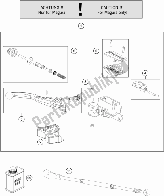 Alle onderdelen voor de Front Brake Control van de Husqvarna FX 350 US 2018