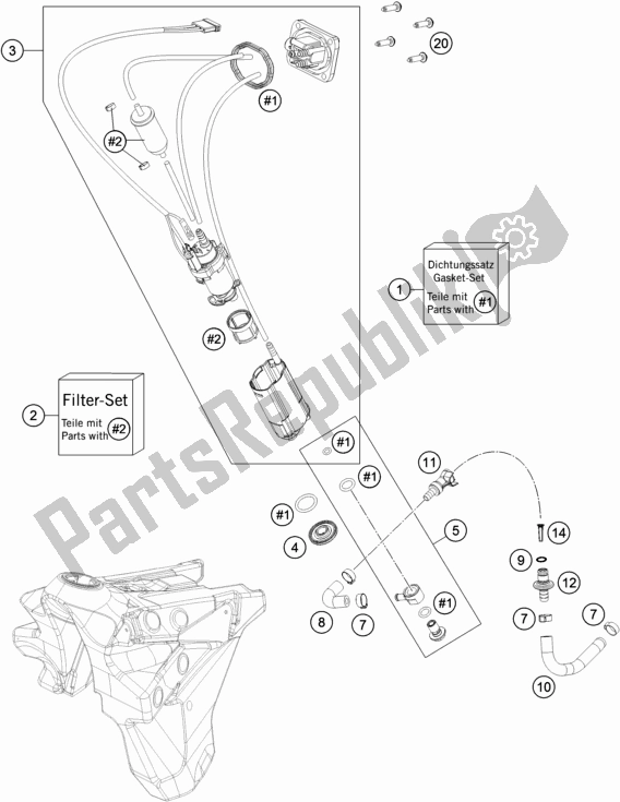 Alle onderdelen voor de Benzine Pomp van de Husqvarna FX 350 US 2018