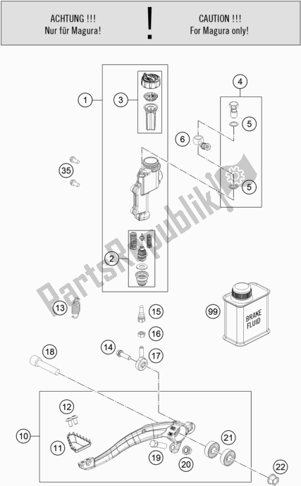 Toutes les pièces pour le Commande De Frein Arrière du Husqvarna FX 350 US 2018