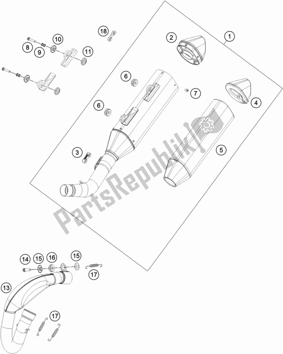 Tutte le parti per il Impianto Di Scarico del Husqvarna FX 450 2019