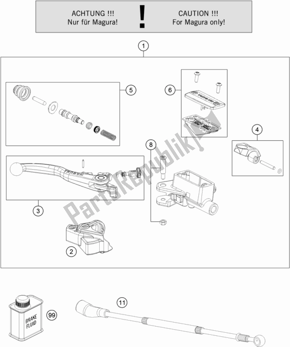 Todas as partes de Front Brake Control do Husqvarna FX 450 2019