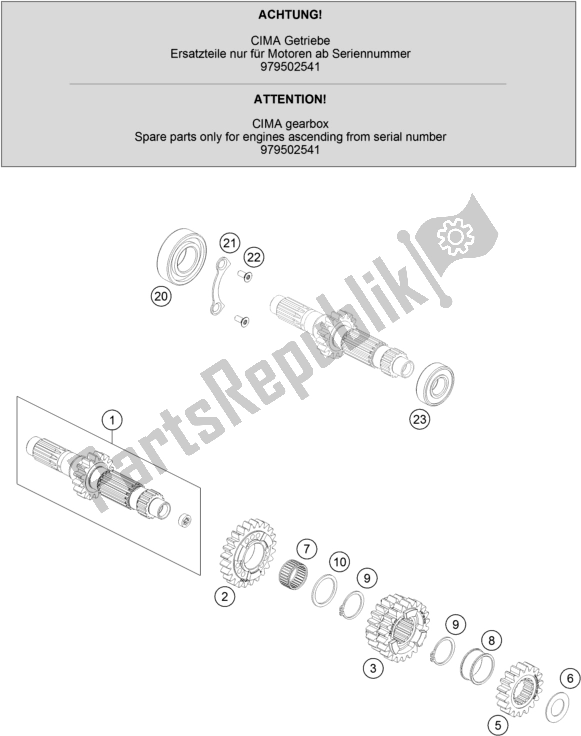 Tutte le parti per il Transmission I - Main Shaft #1 del Husqvarna FX 450 2019